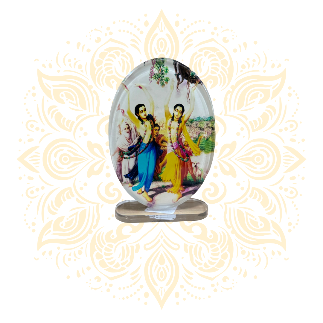 Acrylic Gaura Nitai Oval 3.5"x 5"