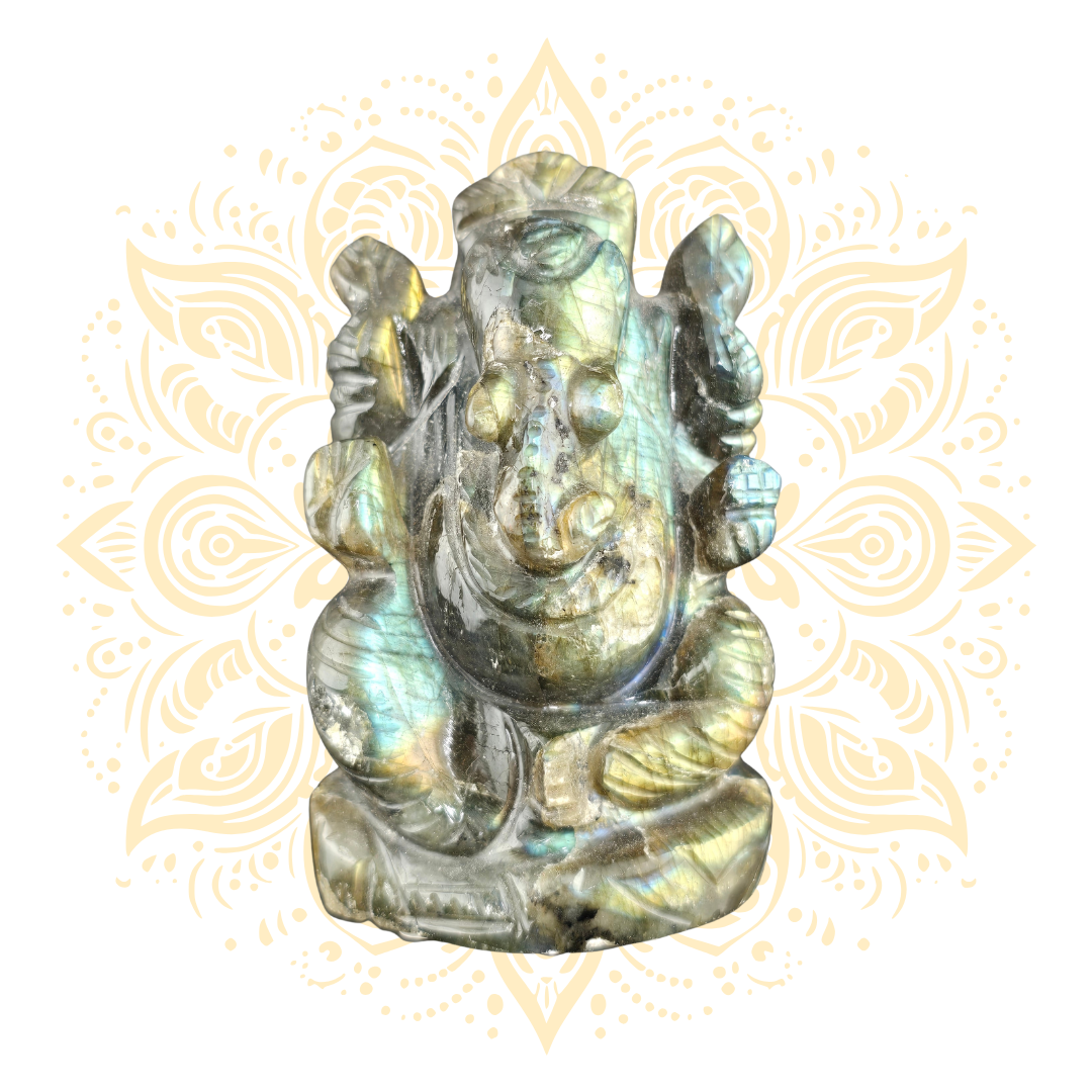 Gemstone Labradorite Ganesha