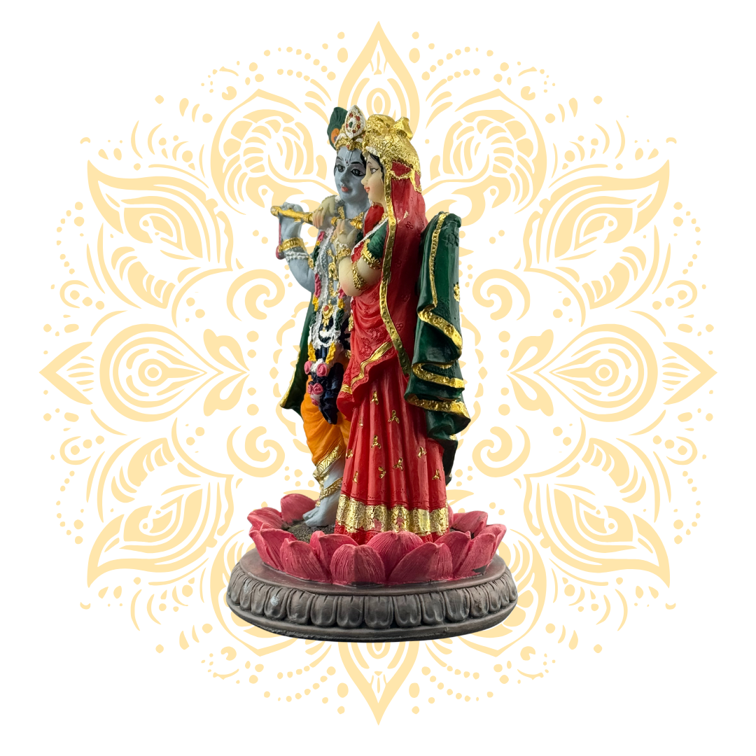 Polyresin Radha Krishna On Lotus 5"