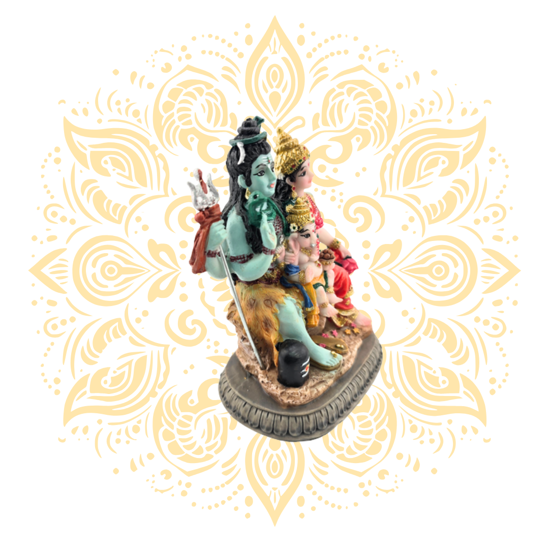 Polyresin Shiva Family 3.5" - Shiva, Parvati, Ganesh - Matchless Gifts