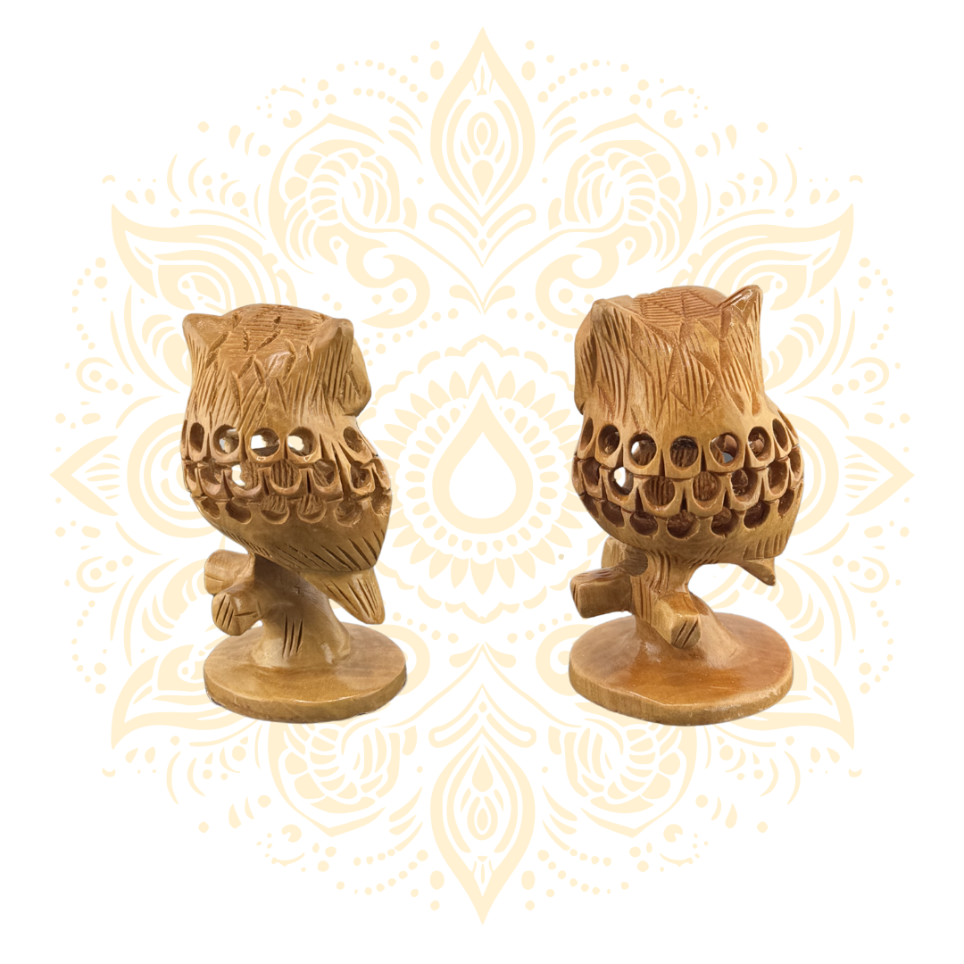 Wooden Jali Tehni Owl