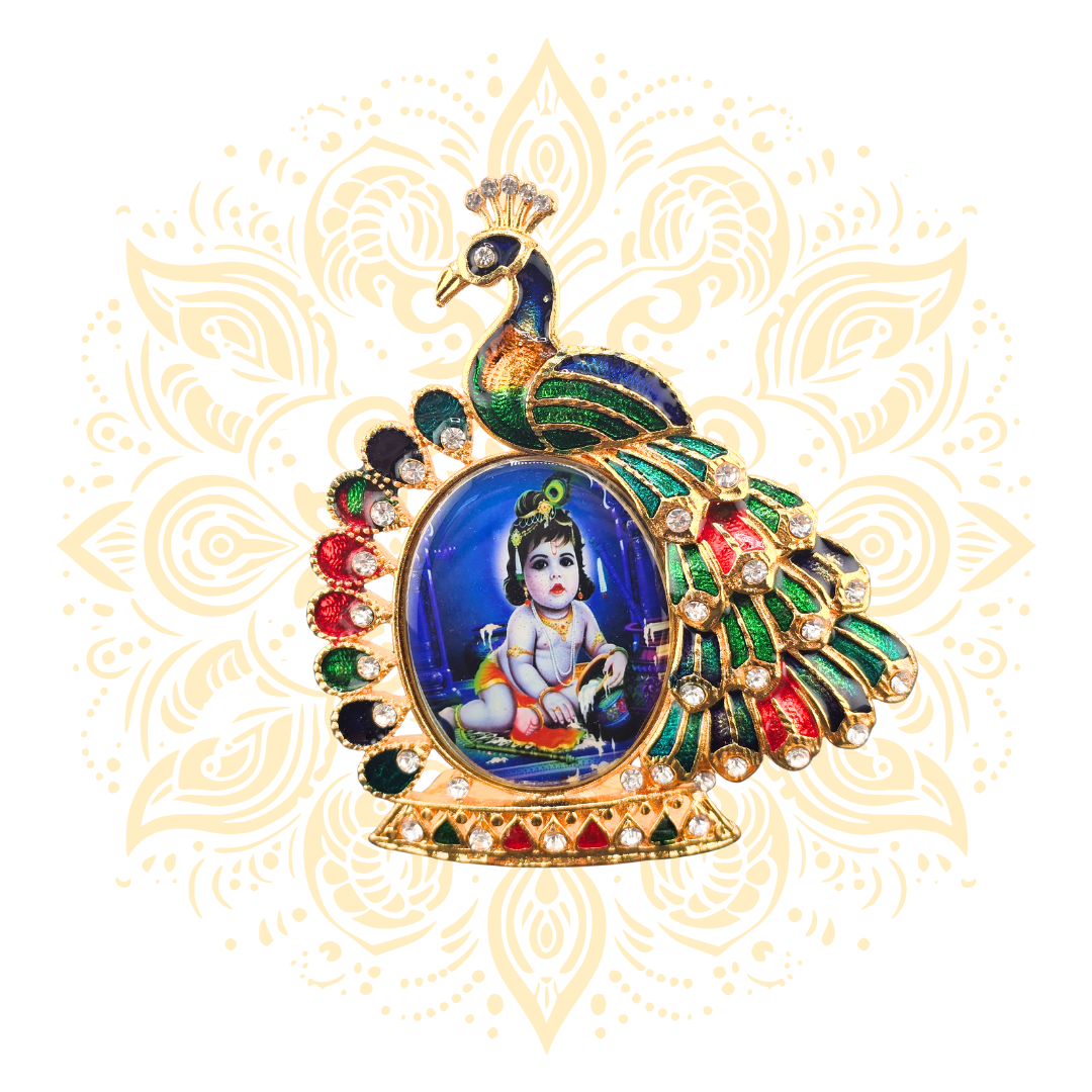 Peacock Shilp Mini Deity Stand - Matchless Gifts