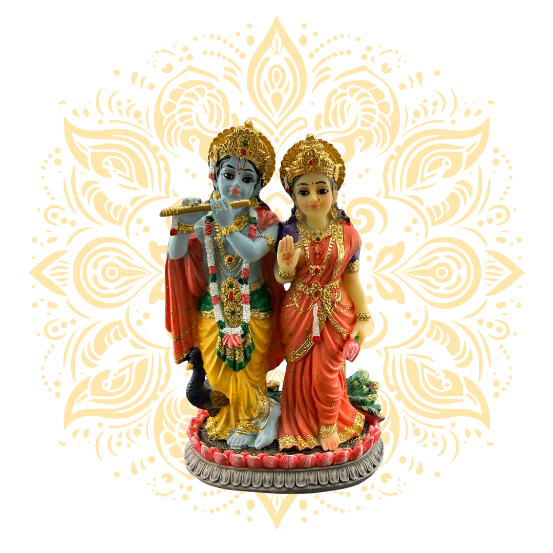 Polyresin Radha Krishna Peacock