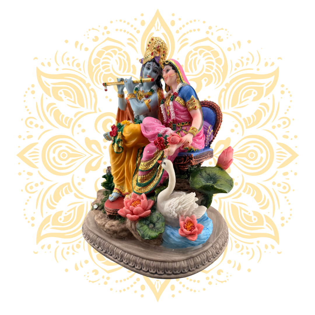 Polyresin Radha Krishna Asana 10" - Matchless Gifts