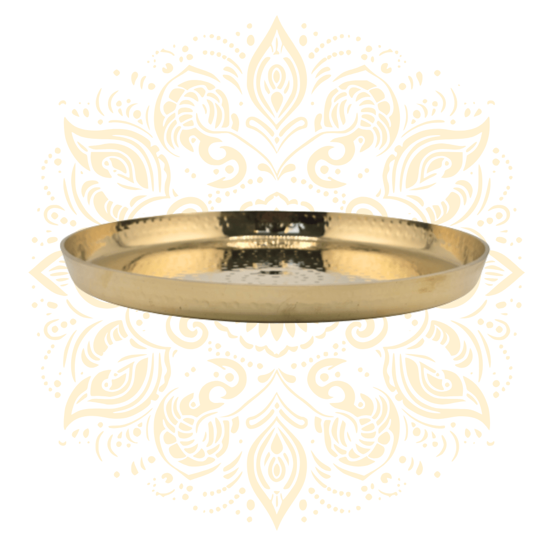 Kansa Brass Plate 10" – Ayurvedic Dining Thali - Matchless Gifts2