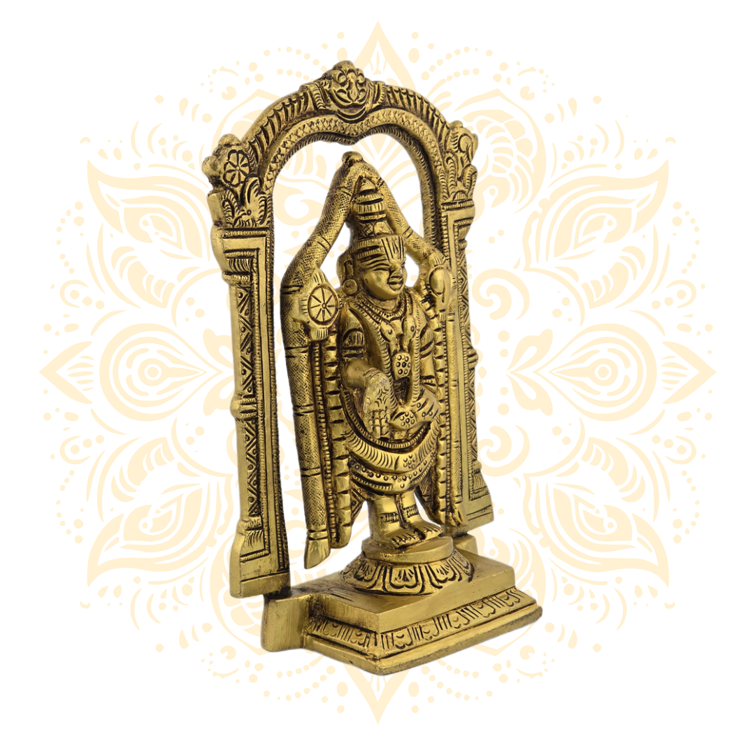 Brass Lord Balaji in Frame Murti 6.5" - Matchless Gifts4