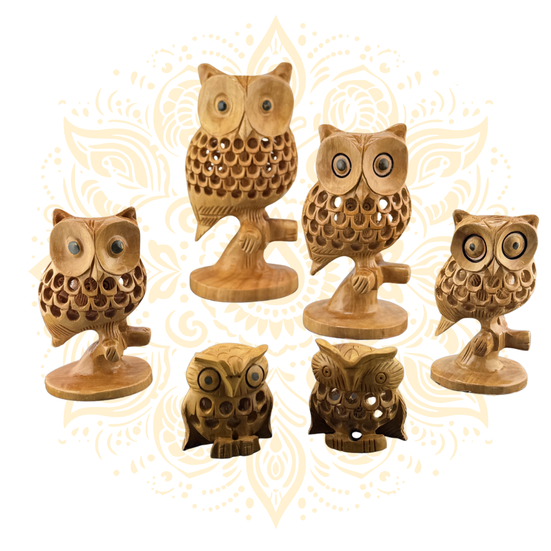 Wooden Jali Tehni Owl