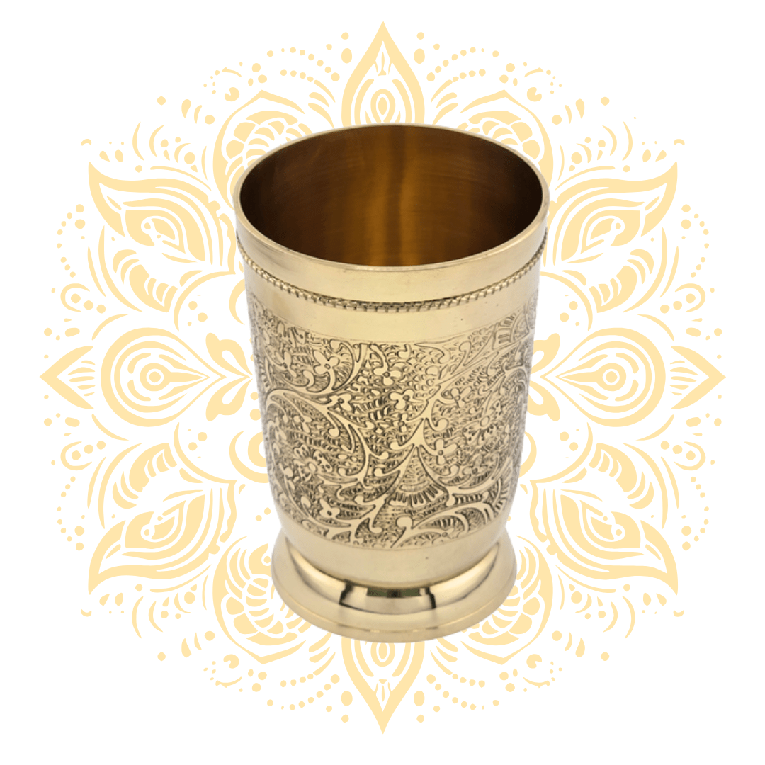 Engraved Brass Glass 4.25" – Traditional Drinking Cup - Matchless Gifts2