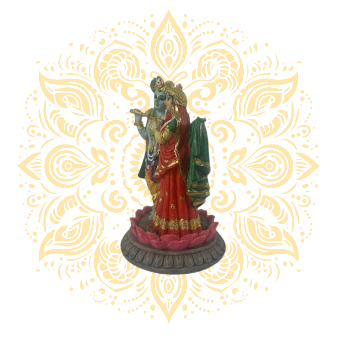 Polyresin Radha Krishna On Lotus 2.5"
