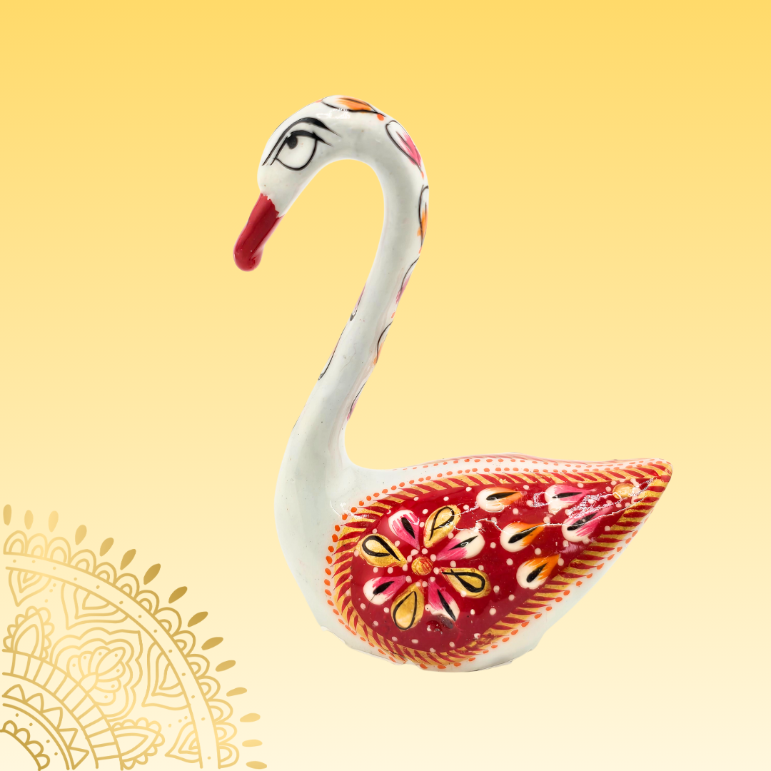 Hand Painted Aluminum Swan Figurines - Matchless Gifts3