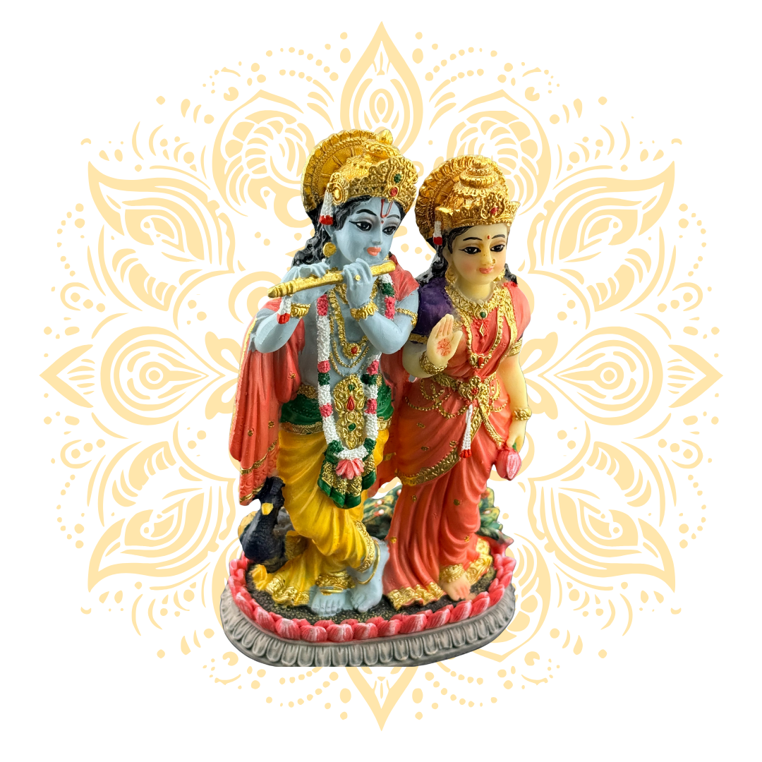 Polyresin Radha Krishna Peacock 5" - Matchless Gifts
