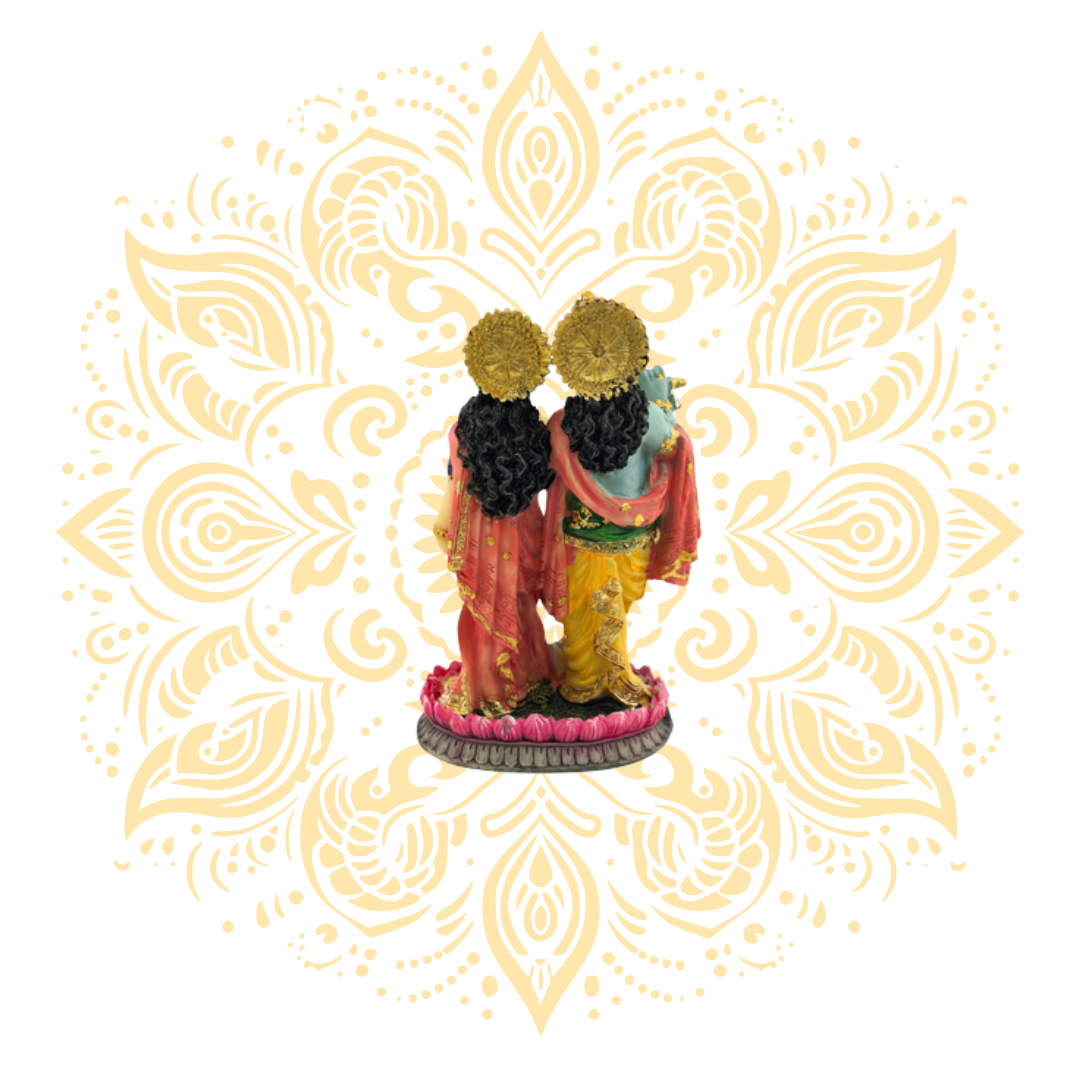 Polyresin Radha Krishna On Lotus 3.5" - Matchless Gifts
