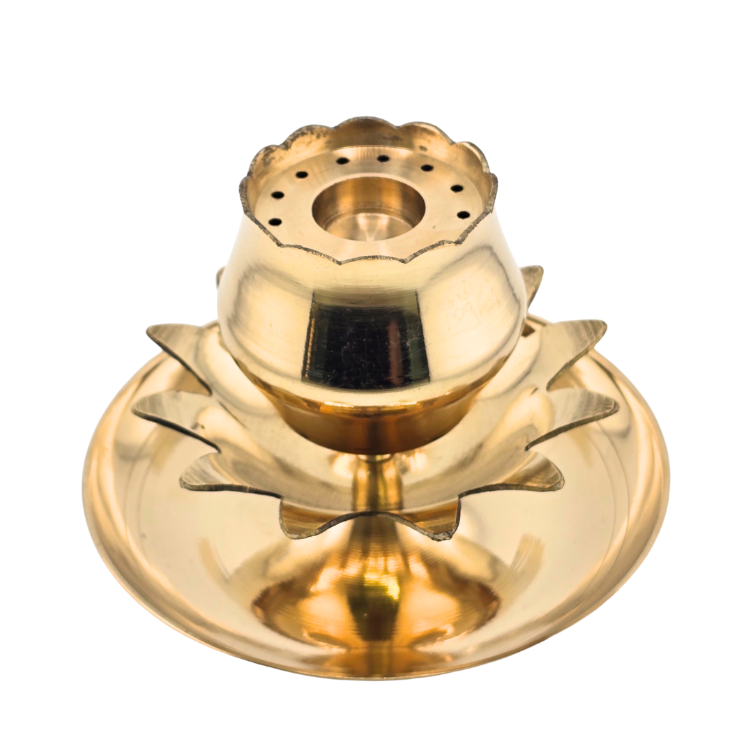 Brass Lotus Incense Agar Batti Holder - Matchless Gifts
