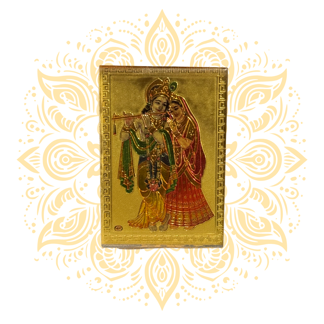 Radha Krishna Golden Acrylic 2.5x3.5" - Matchless Gifts