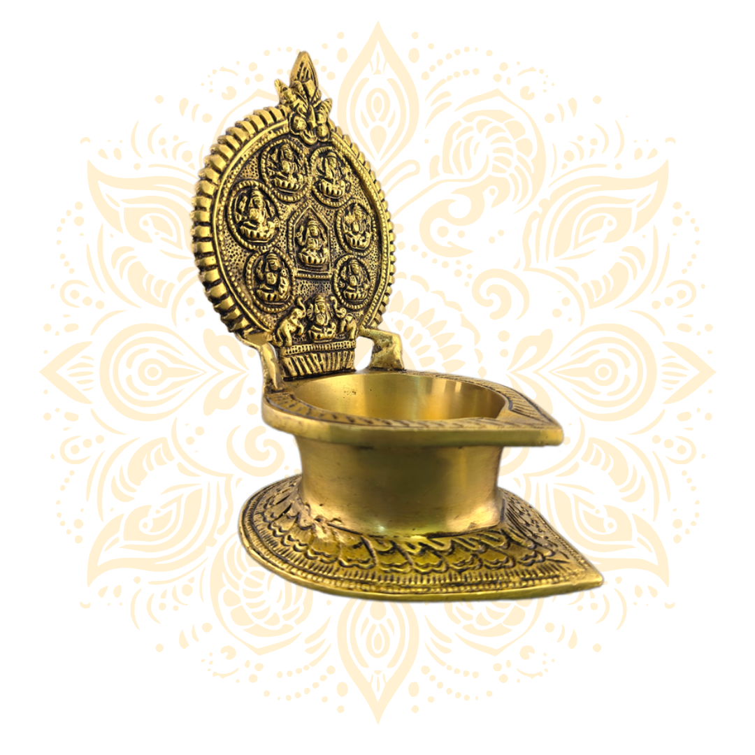 Brass Deepak Ashta Laxmi 7"