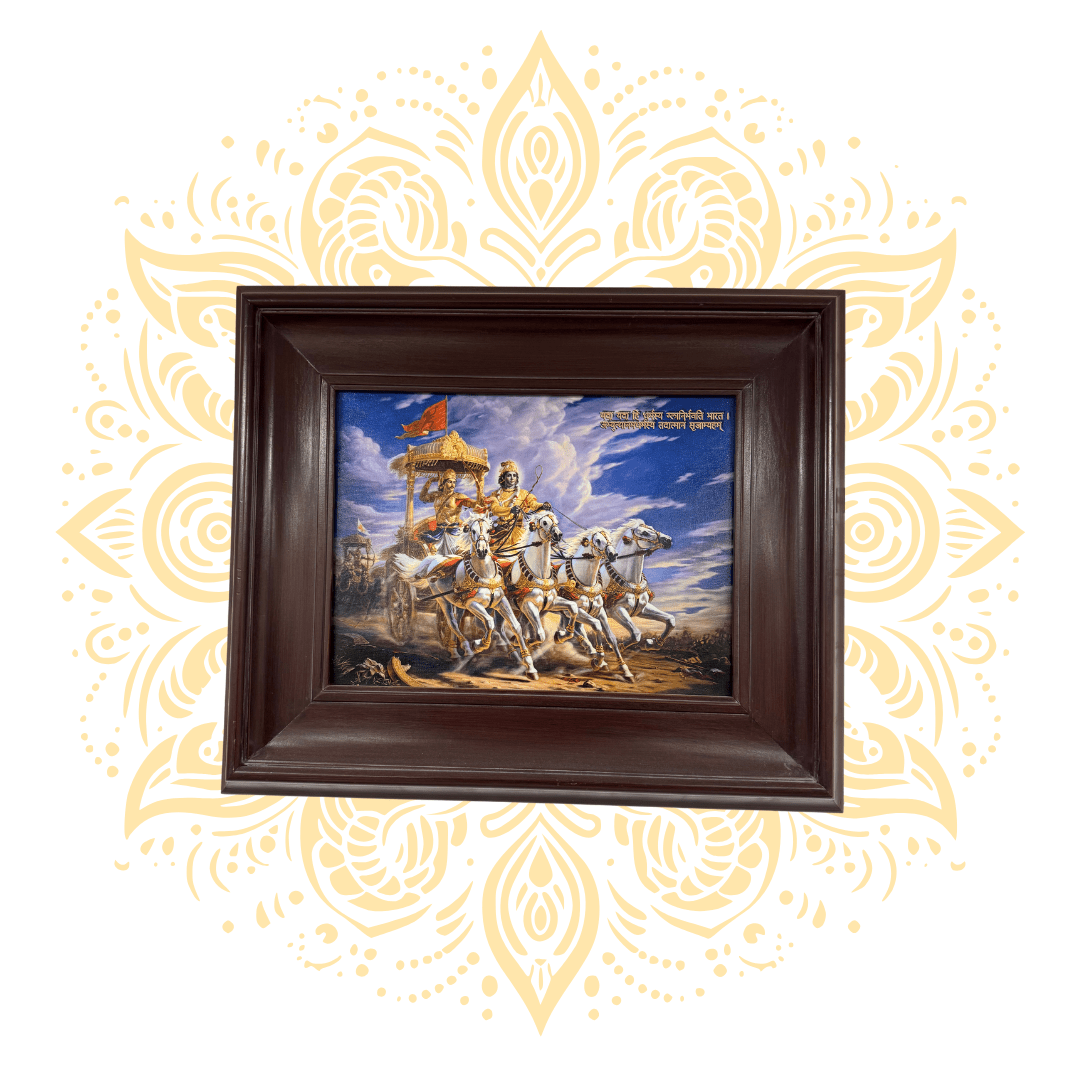 Framed Lord Krishna Wall Art – Devotional Home Décor - Matchless Gifts2