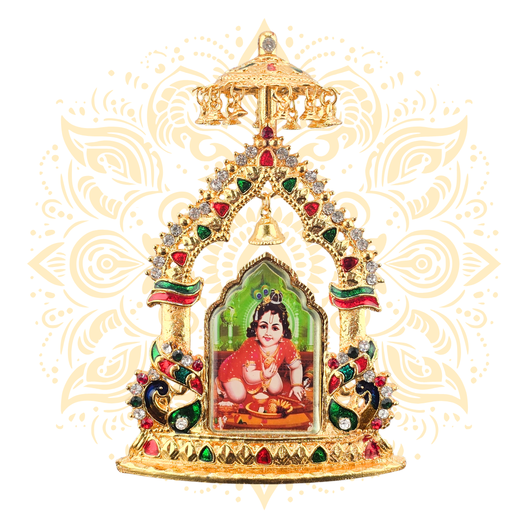 Golden Mini Mandir Deity Altar 4.5" - Matchless Gifts2