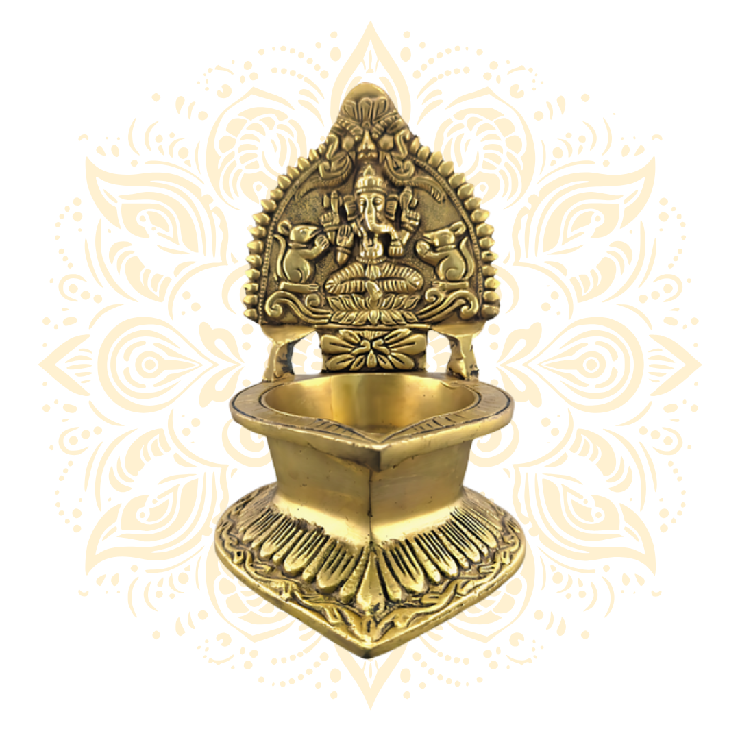 7'' Ganesh Deepak Brass