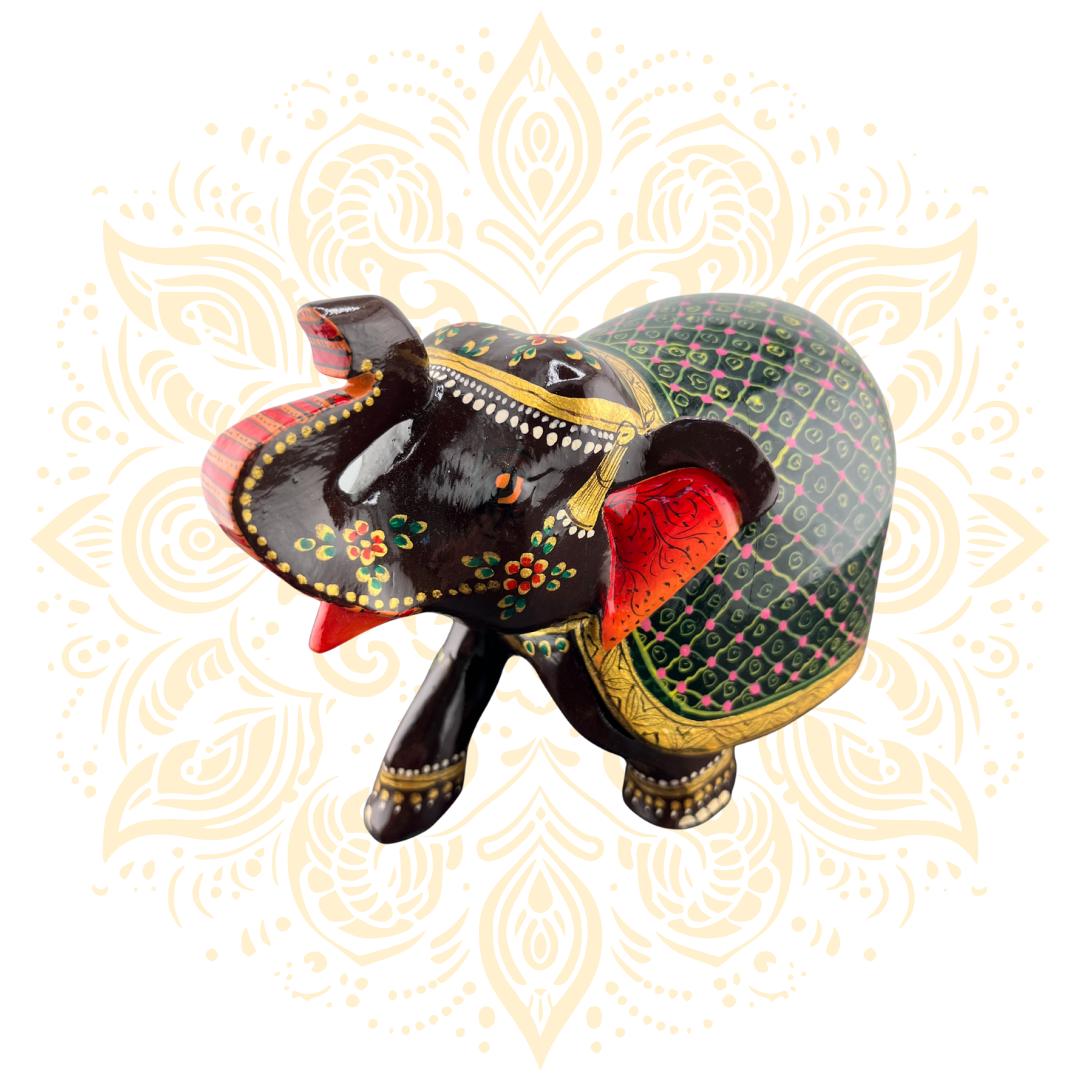 Wooden Black Painted Elephant