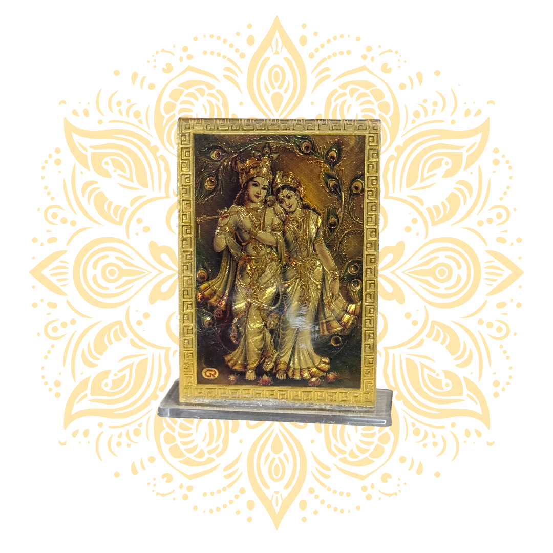 Radha Krishna Golden Acrylic 2.5x3.5" - Matchless Gifts