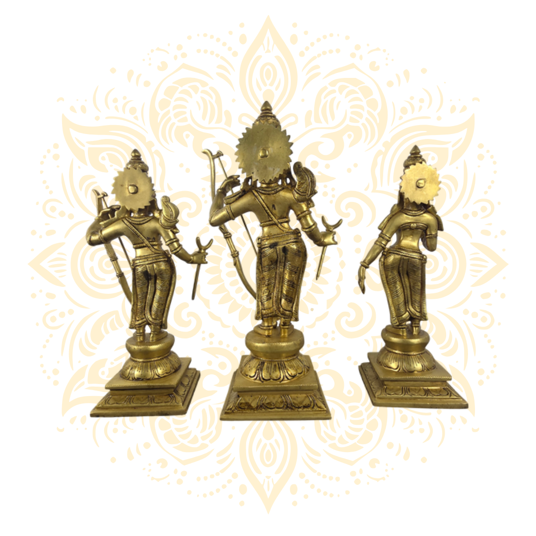 Brass Sita Ram Family 15"