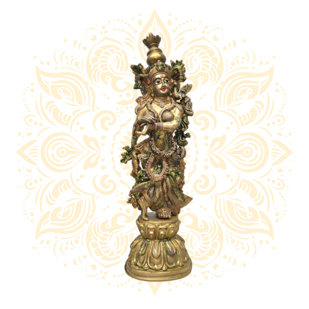 Brass Radha Hand-Painted