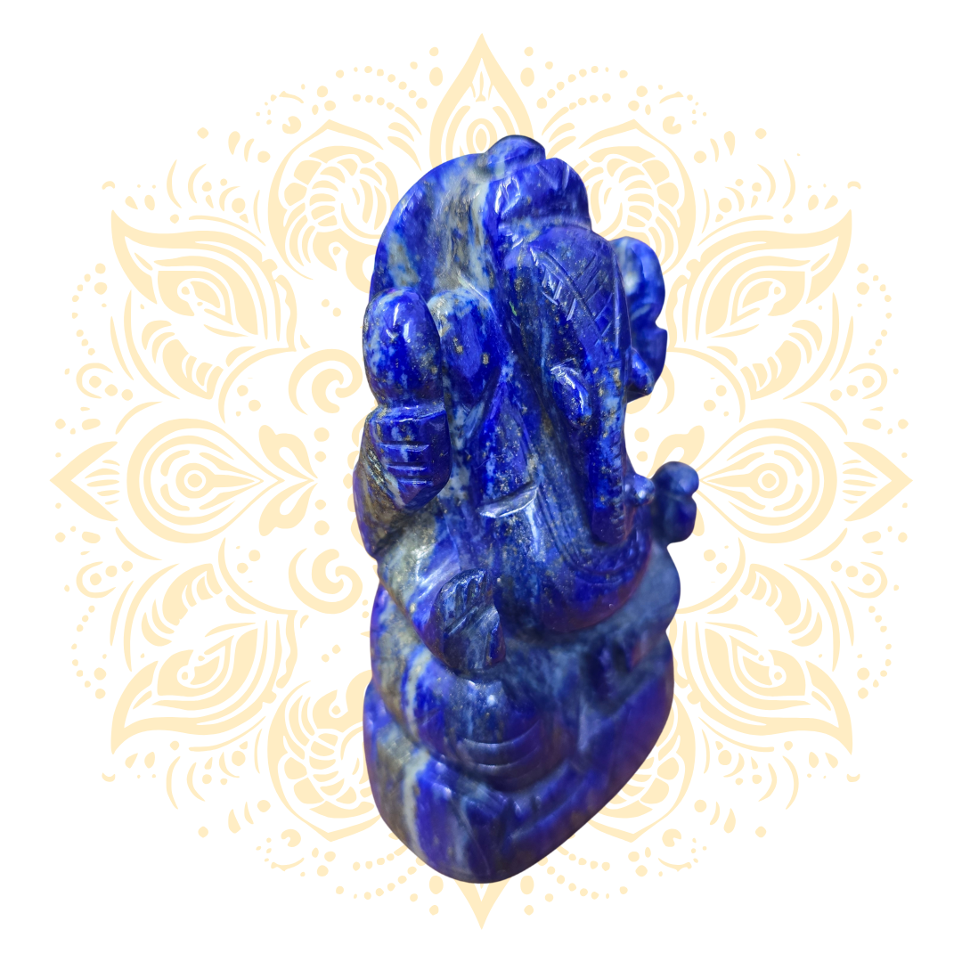 Gemstone Lapis Lazuli Ganesh Murti 4" - Matchless Gifts2
