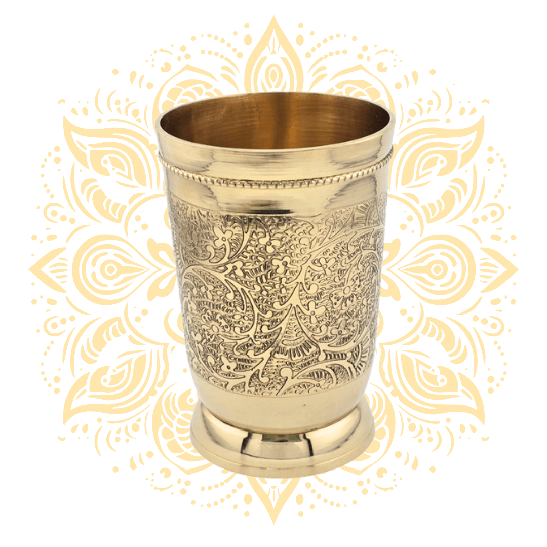 Engraved Brass Glass 4.25" – Traditional Drinking Cup - Matchless Gifts1