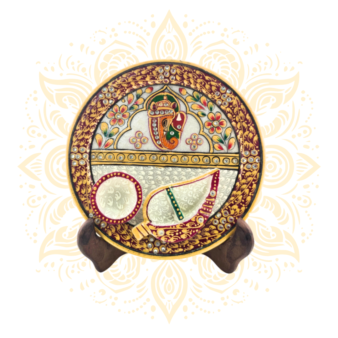 Marble Ganesh Plate 7"