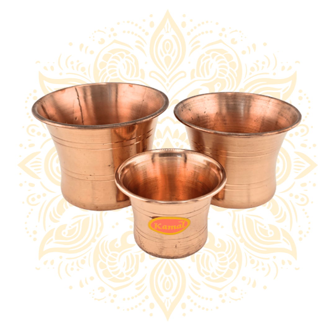 Pure Copper Panch Patra Set – 3 Sizes - Matchless Gifts1