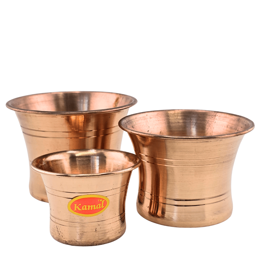 Pure Copper Panch Patra Set – 3 Sizes - Matchless Gifts2