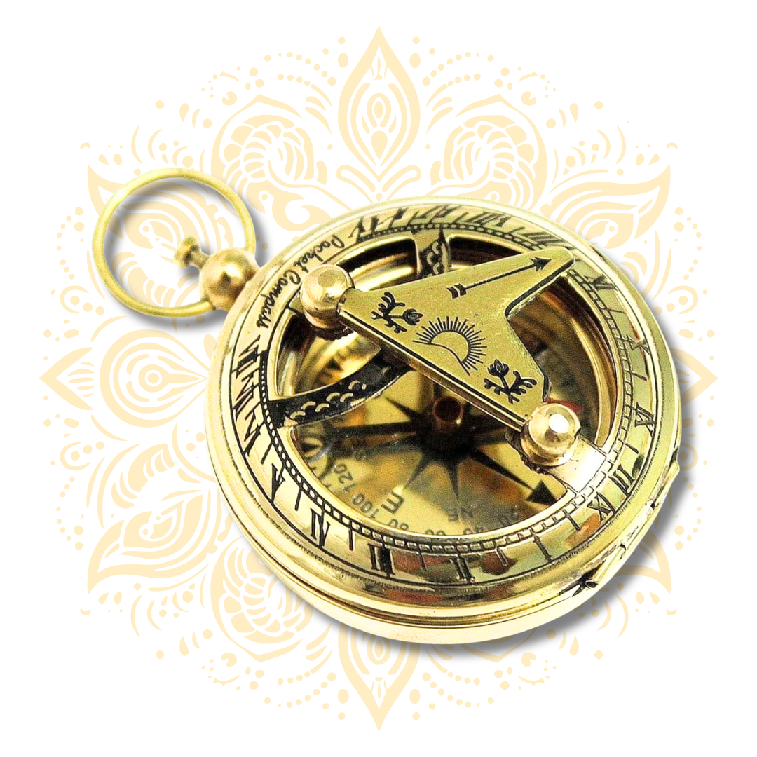 Precision Sundial Compass with Push Button 1.75"