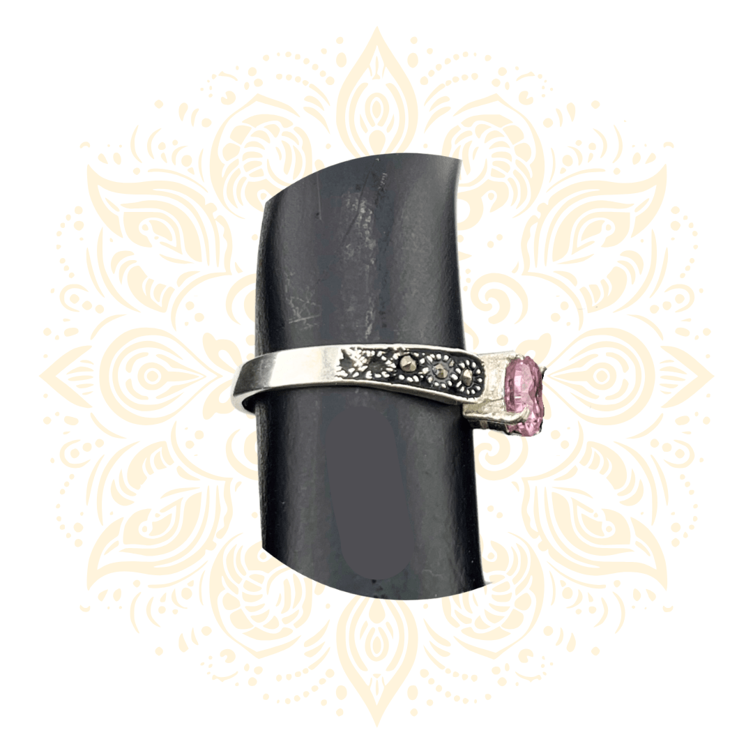 925 Sterling Silver Pink Zirconia Ring Size 6.5 - Matchless Gifts2