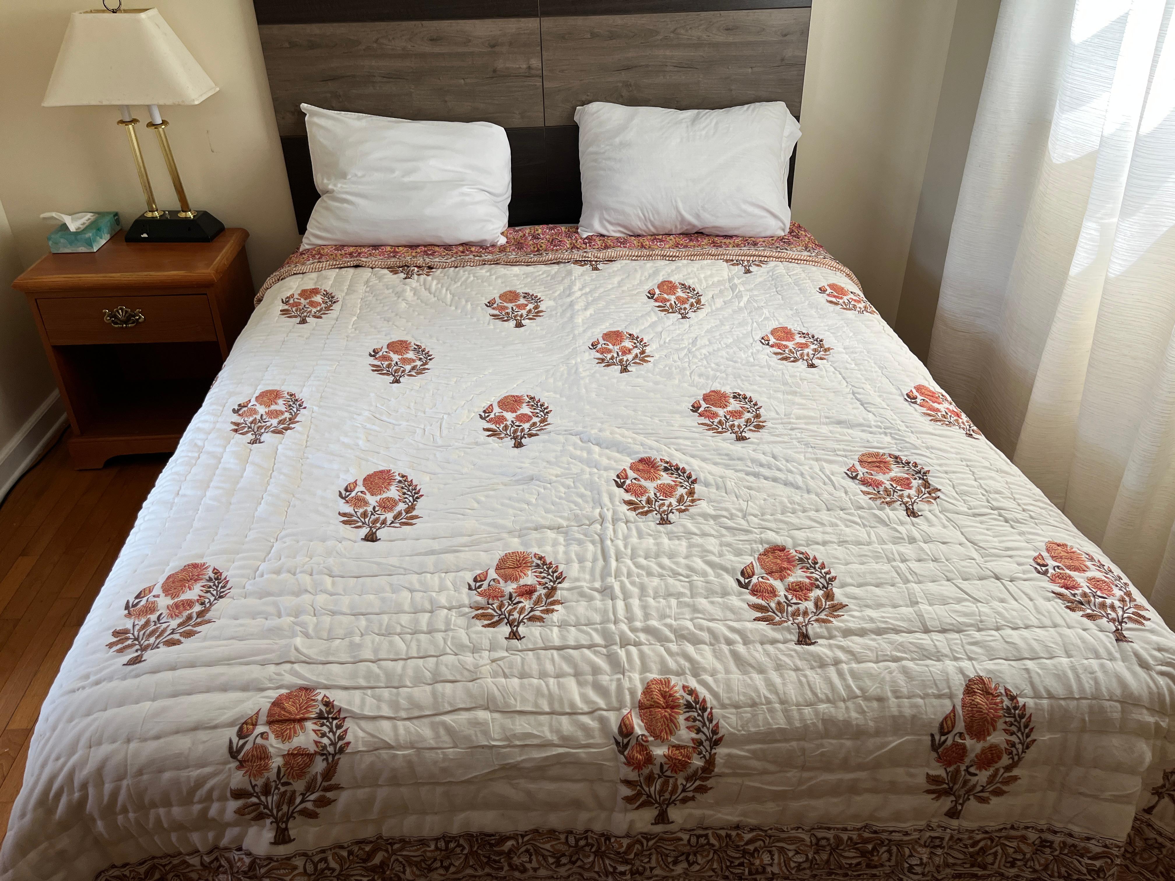 Printed Cotton Quilt - Queen Size 90" x 108" - Matchless Gifts26