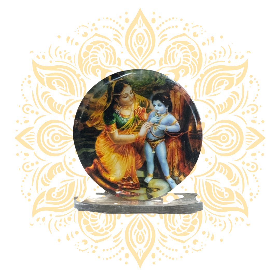 Acrylic Yashoda Damodar Krishna Round 2" - Matchless Gifts