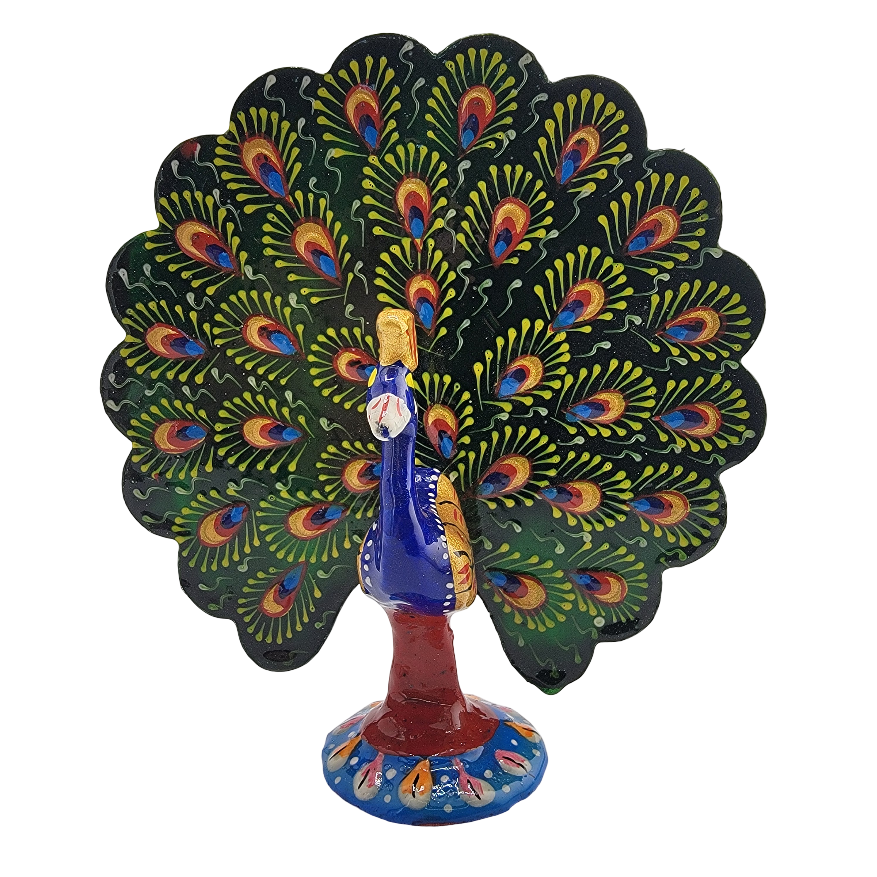 Dancing Peacock | Hand-Painted Meenakari Figure (1.5"–6") - Matchless Gifts4