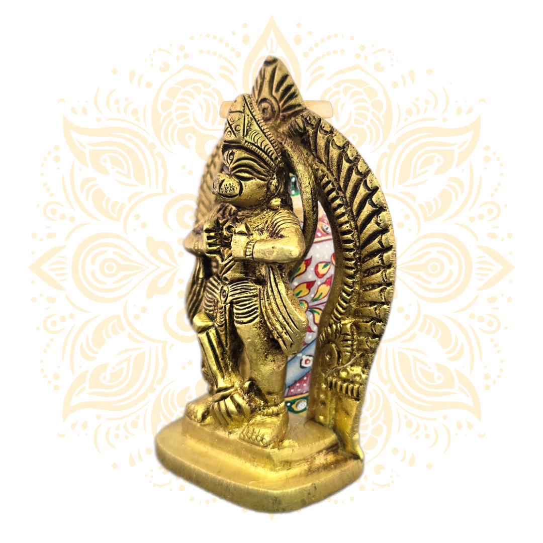 Brass Hanuman Framed Murti 2.75" - Matchless Gifts3
