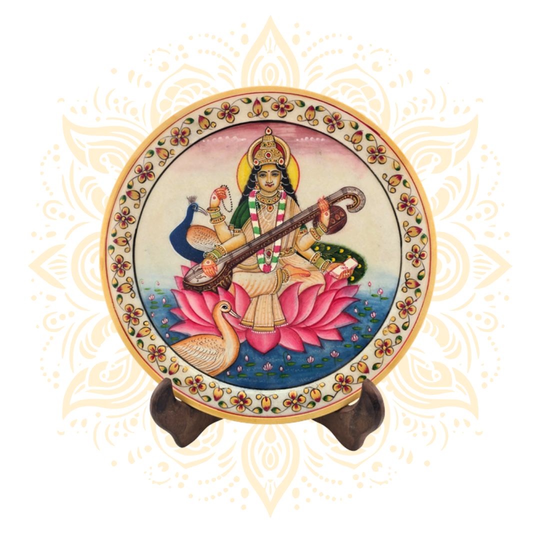Hand-Painted Marble Plate 9" – Deity Design