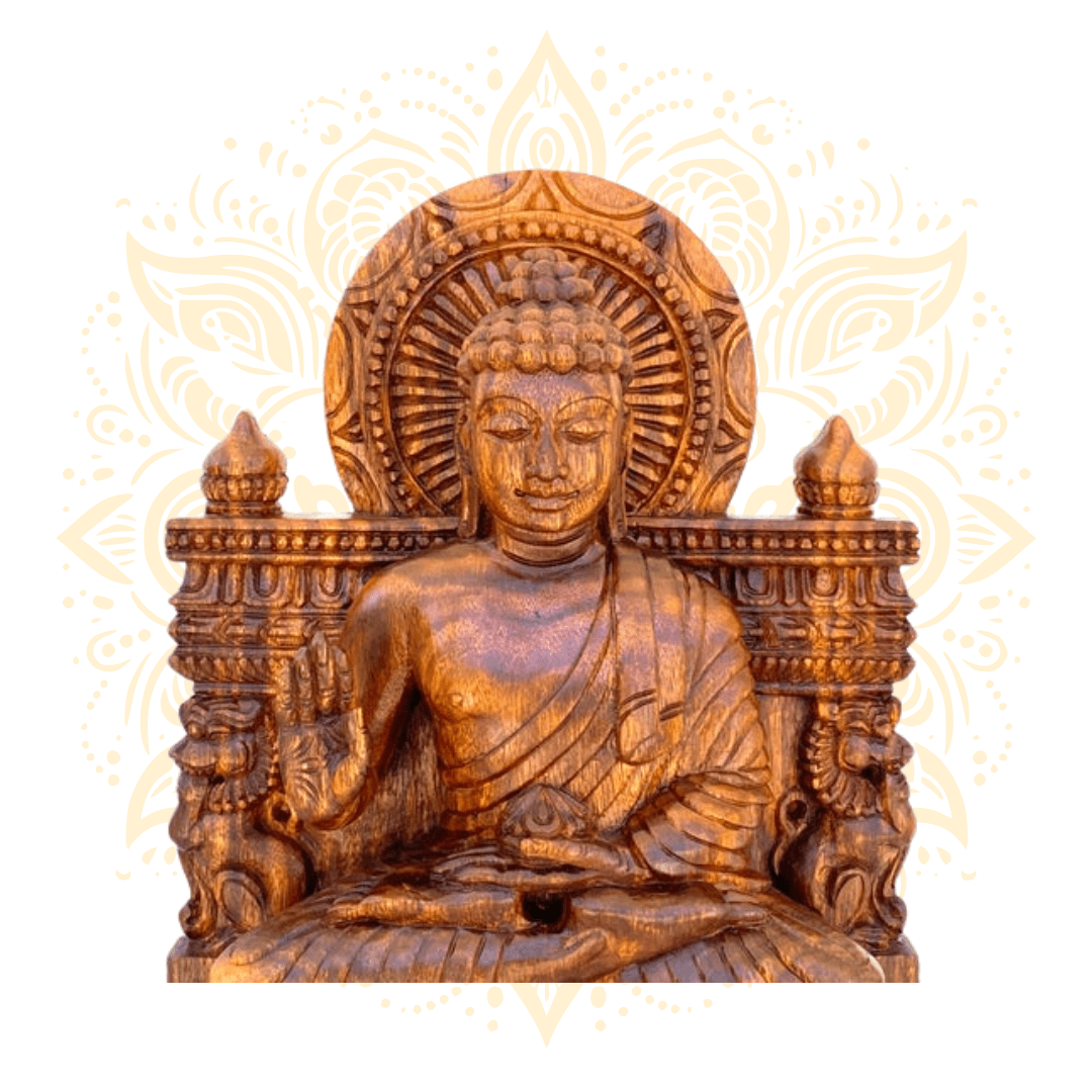 Hand-Carved Wooden Buddha Murti – 12", 18" & 24" - Matchless Gifts1
