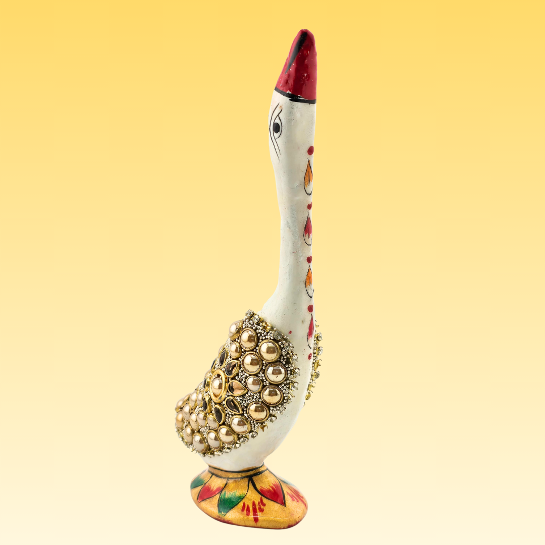 Aluminium Pearl & Kundan Swan