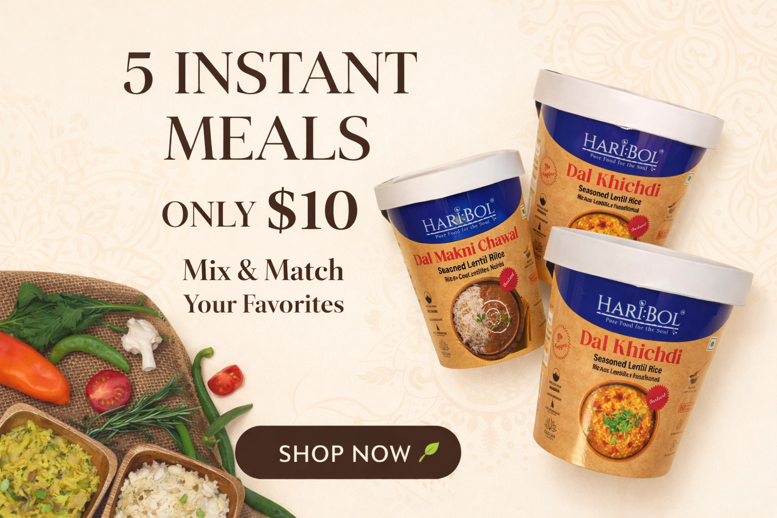 Haribol Instant Meals Variety Pack – 5 for $10 Mix & Match