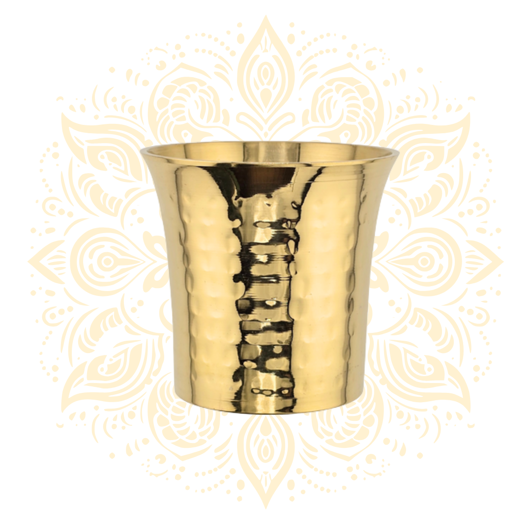 Hammered Kansa Brass Cup 3.5" – Ayurvedic Tumbler - Matchless Gifts2