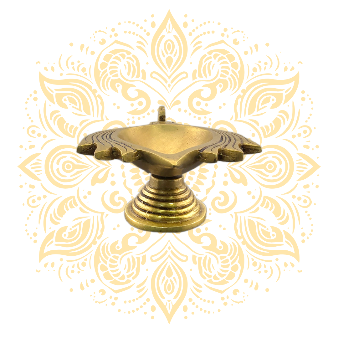 Brass Kamal Deepak w/ Handle 1.5"