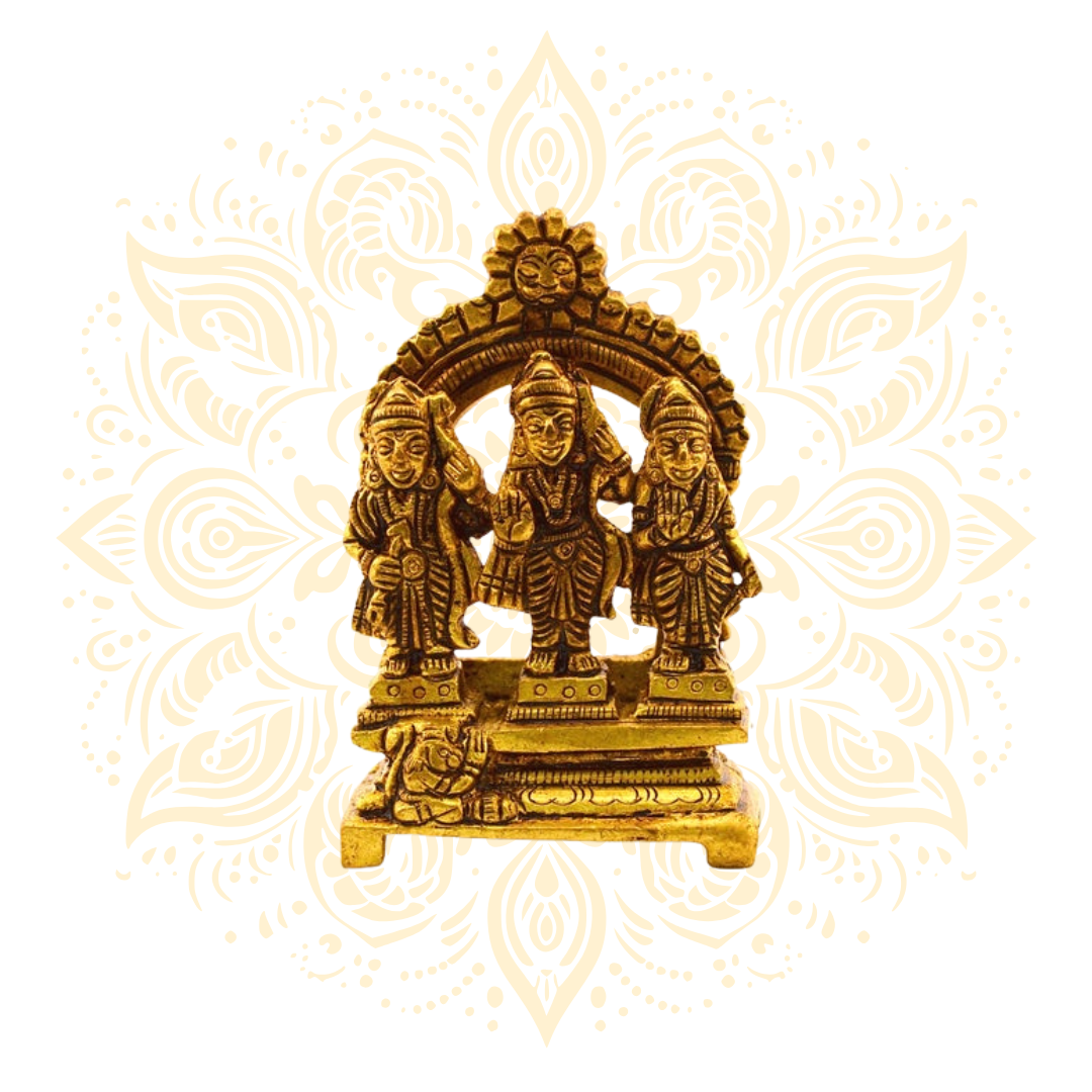 Brass Sita Ram Family 3"