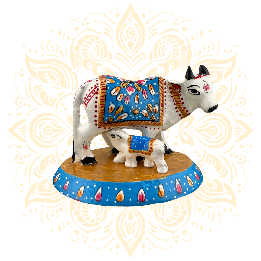 Meena Cow with Calf 3"