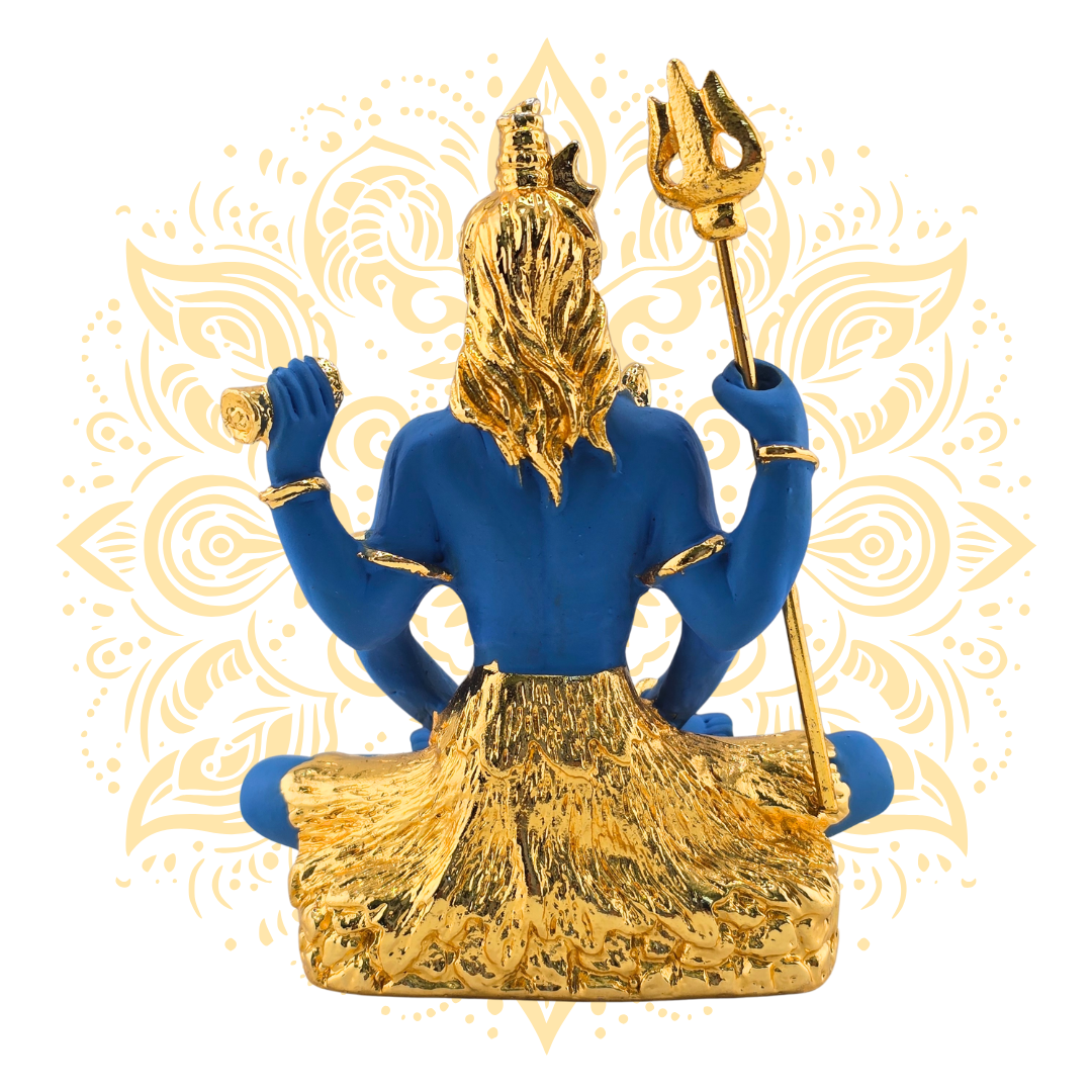 Polyresin Shiva Blue & Gold 3"