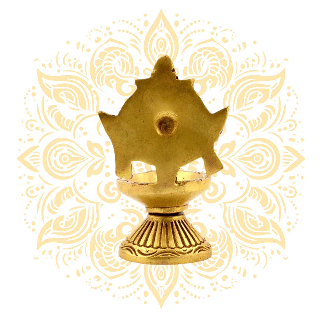 Brass Shanka Chakra Deepak 4"