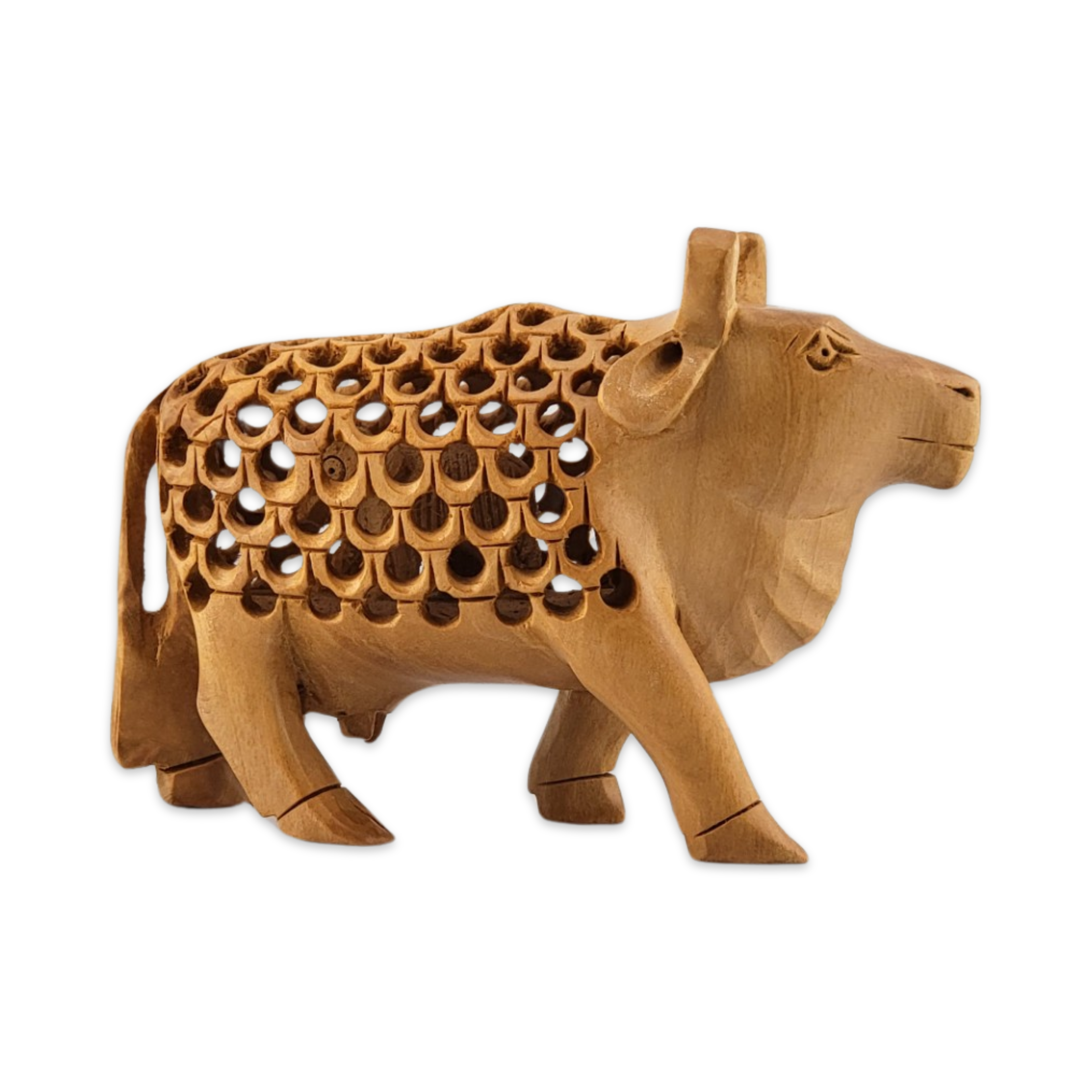Hand Craved Wooden Jali Style Cow - Matchless Gifts2