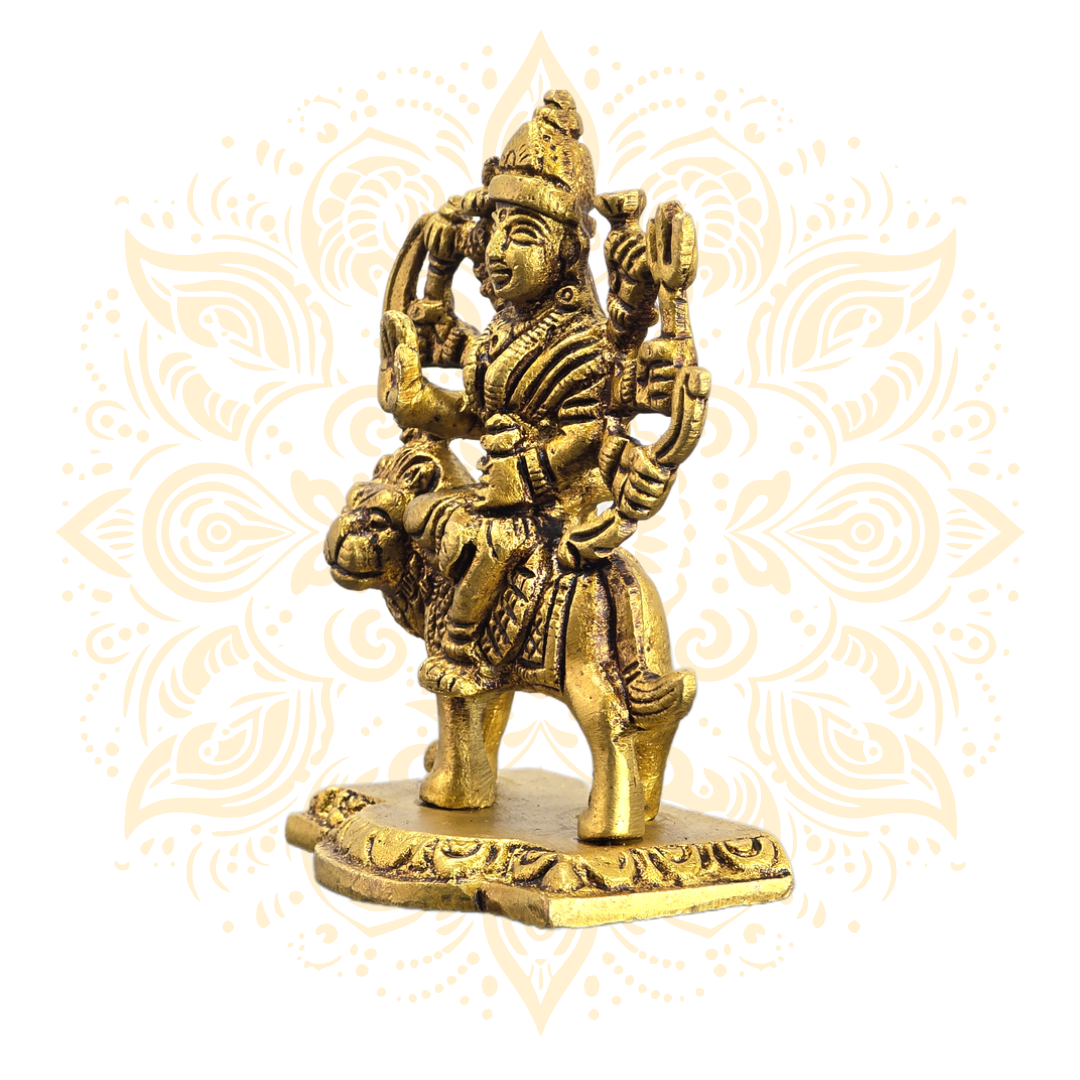 Brass Goddess Durga Murti 3.5" - Matchless Gifts