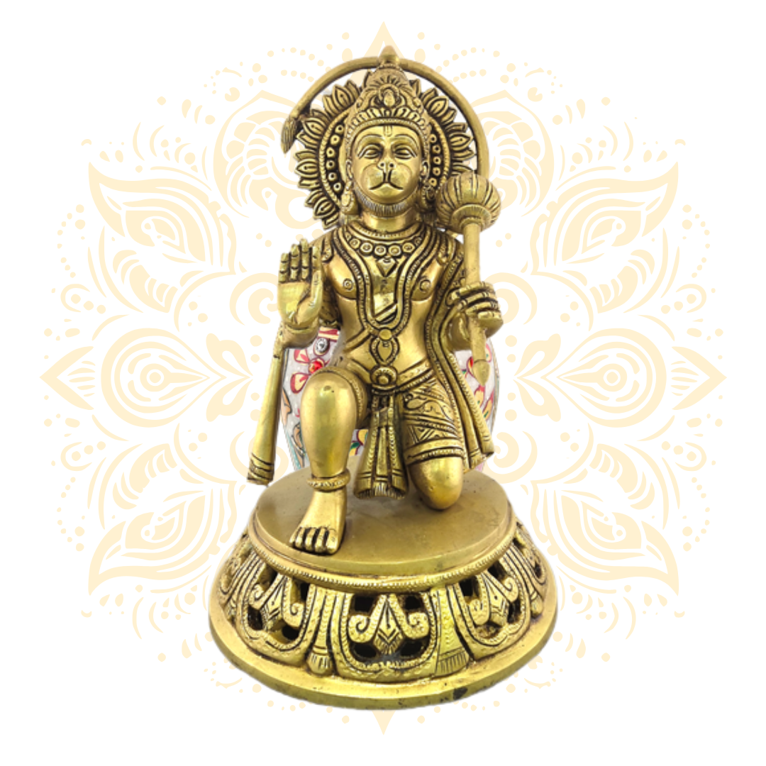 Brass Hanuman 11" Round